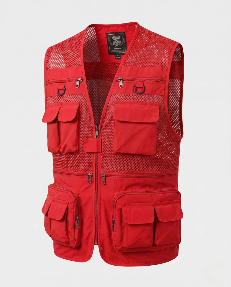 Herren Leichtgewicht Mesh Multi-Taschen Weste für Angeln, Fotografie und Outdoor Nord Taschen