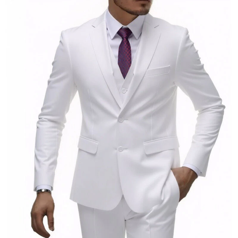 Herren nan dreiteiliges Slim-Fit Anzugset mit Weste, schmalem Revers und taillierter Silhouette - Vittorelli