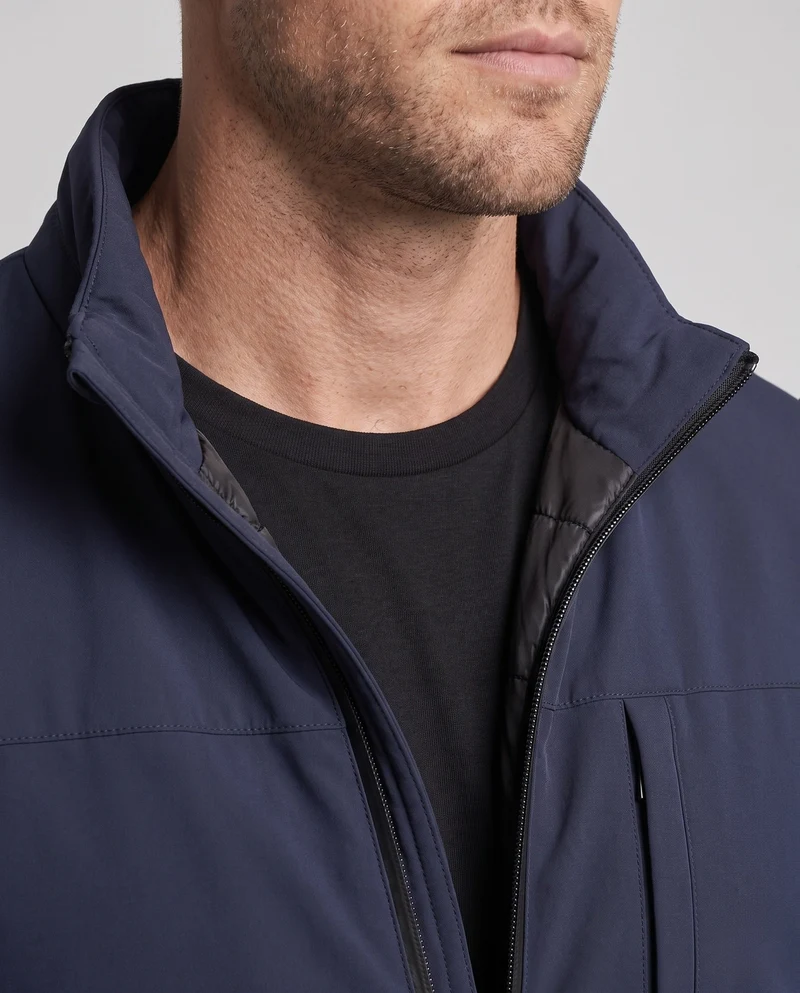 Männer gesteppte thermo Übergangsjacke mit Stehkragen