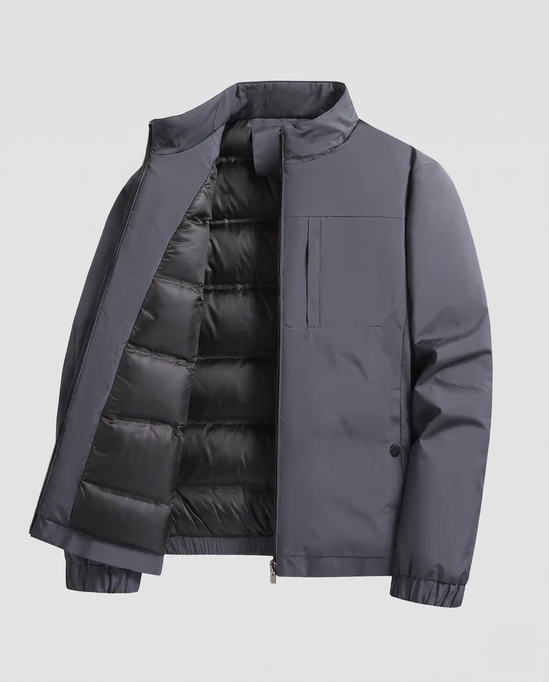 Männer gesteppte thermo Übergangsjacke mit Stehkragen