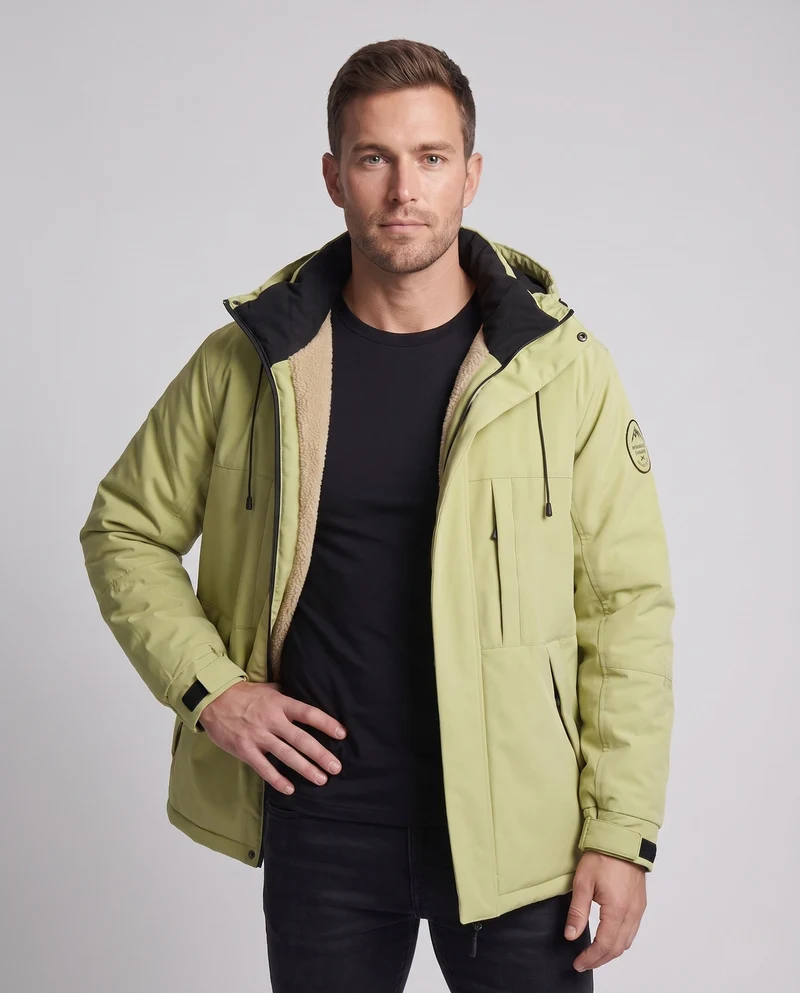 Herren Funktionale Wasserabweisende Kapuzenjacke Nord Taschen