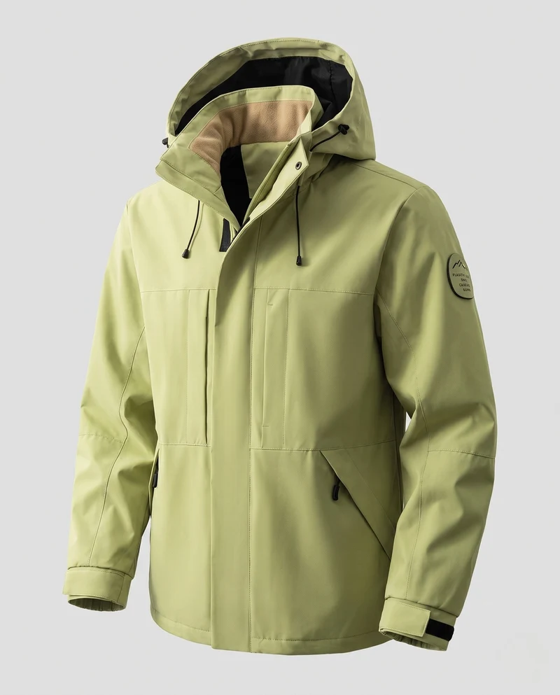 Herren Funktionale Wasserabweisende Kapuzenjacke Nord Taschen