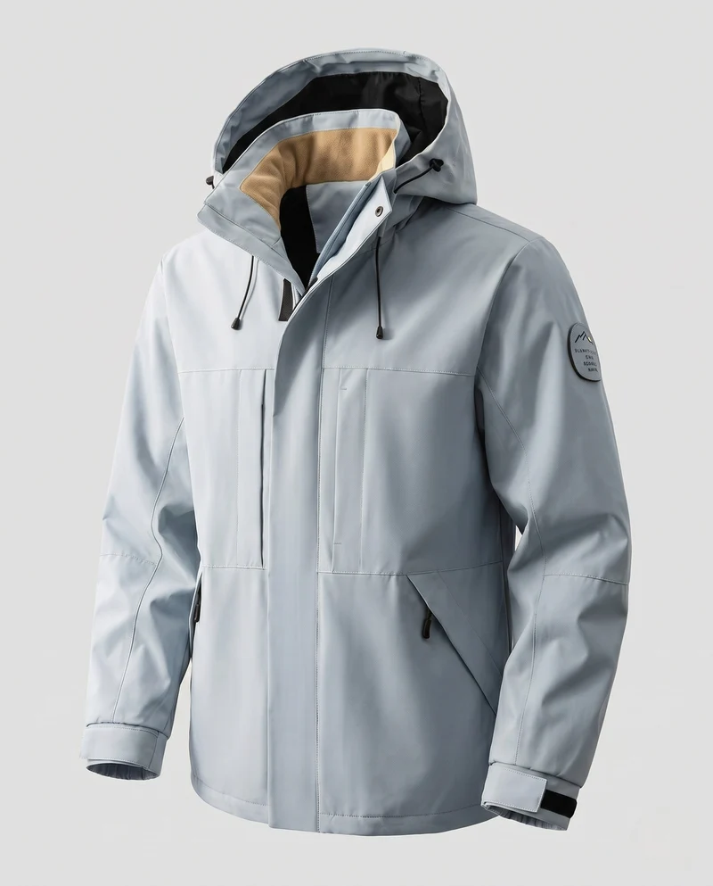 Herren Funktionale Wasserabweisende Kapuzenjacke Nord Taschen