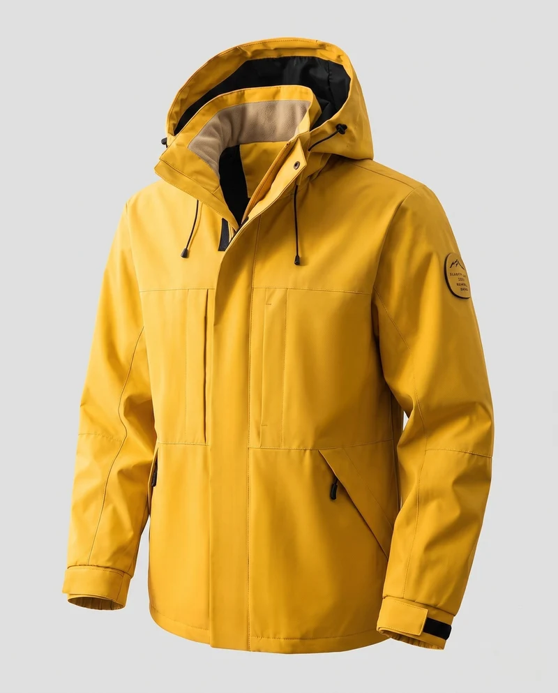 Herren Funktionale Wasserabweisende Kapuzenjacke Nord Taschen