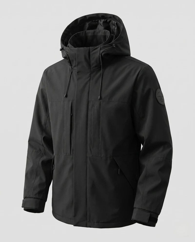 Herren Funktionale Wasserabweisende Kapuzenjacke Nord Taschen