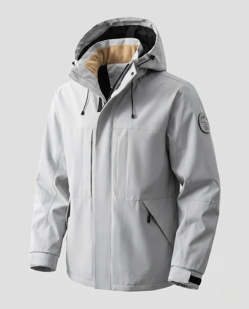 Herren Funktionale Wasserabweisende Kapuzenjacke Nord Taschen