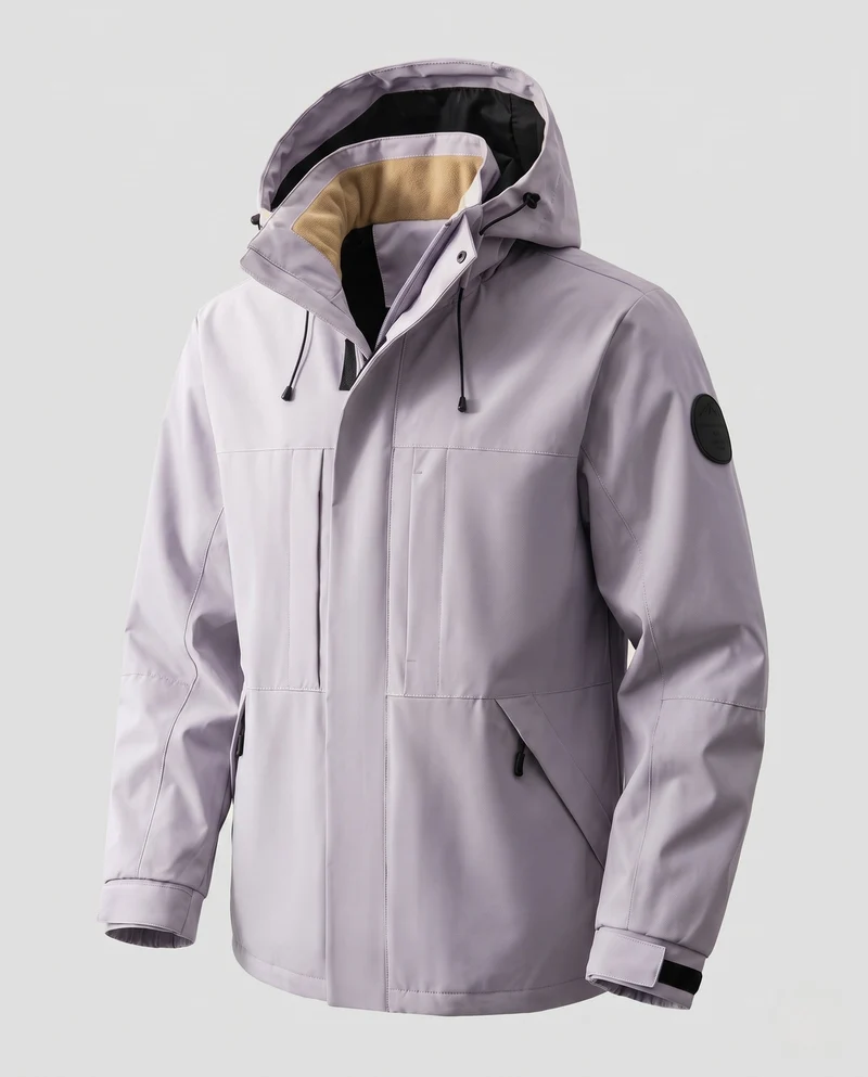 Herren Funktionale Wasserabweisende Kapuzenjacke Nord Taschen