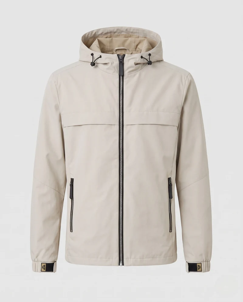 Herren Funktionsjacke mit verstellbarem Kapuzenkragen Nord Taschen