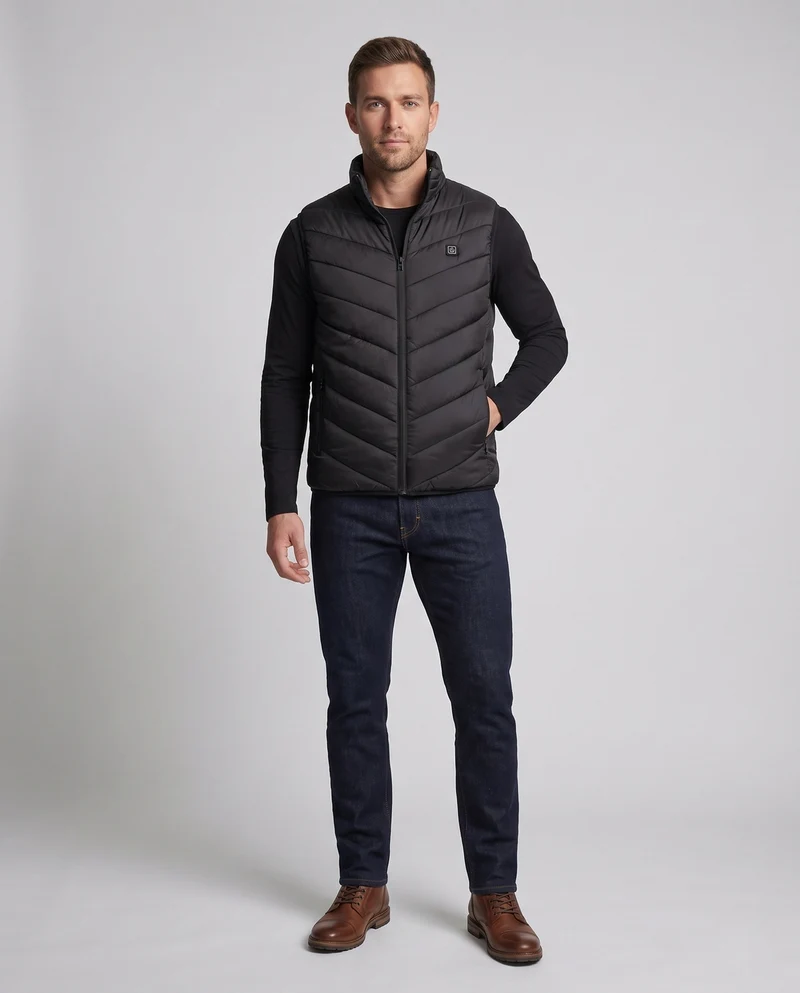 Herren Heizbare Steppweste Nord Taschen 1787797647
