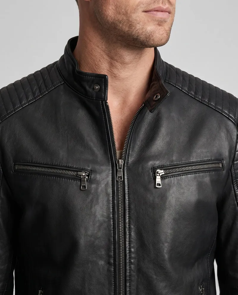 Herren Modische Kunstlederjacke mit Steppdetails Nord Taschen 1788322149