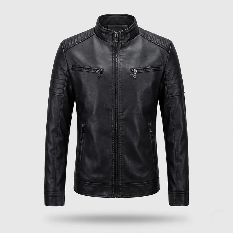 Herren Modische Kunstlederjacke mit Steppdetails Nord Taschen 1788322149