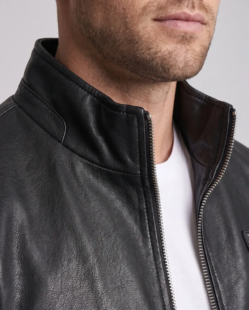 Herren Modische Kunstlederjacke mit Stickereien Nord Taschen