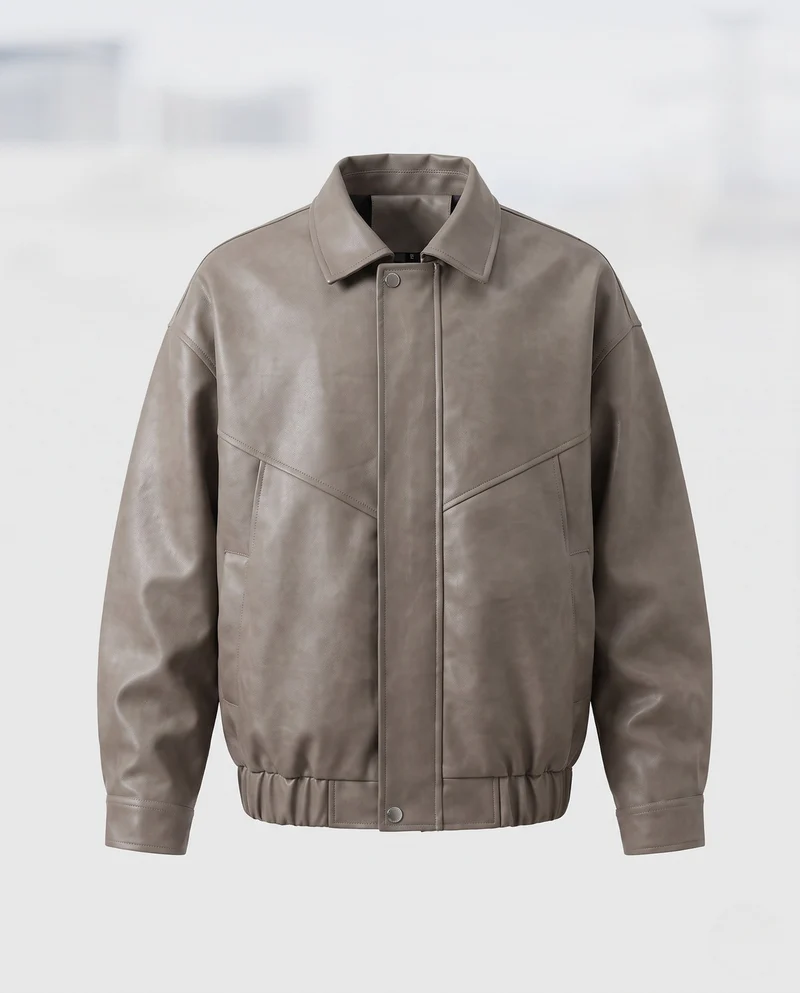 Herren Modische Lederjacke mit Stehkragen Nord Taschen 1788321927