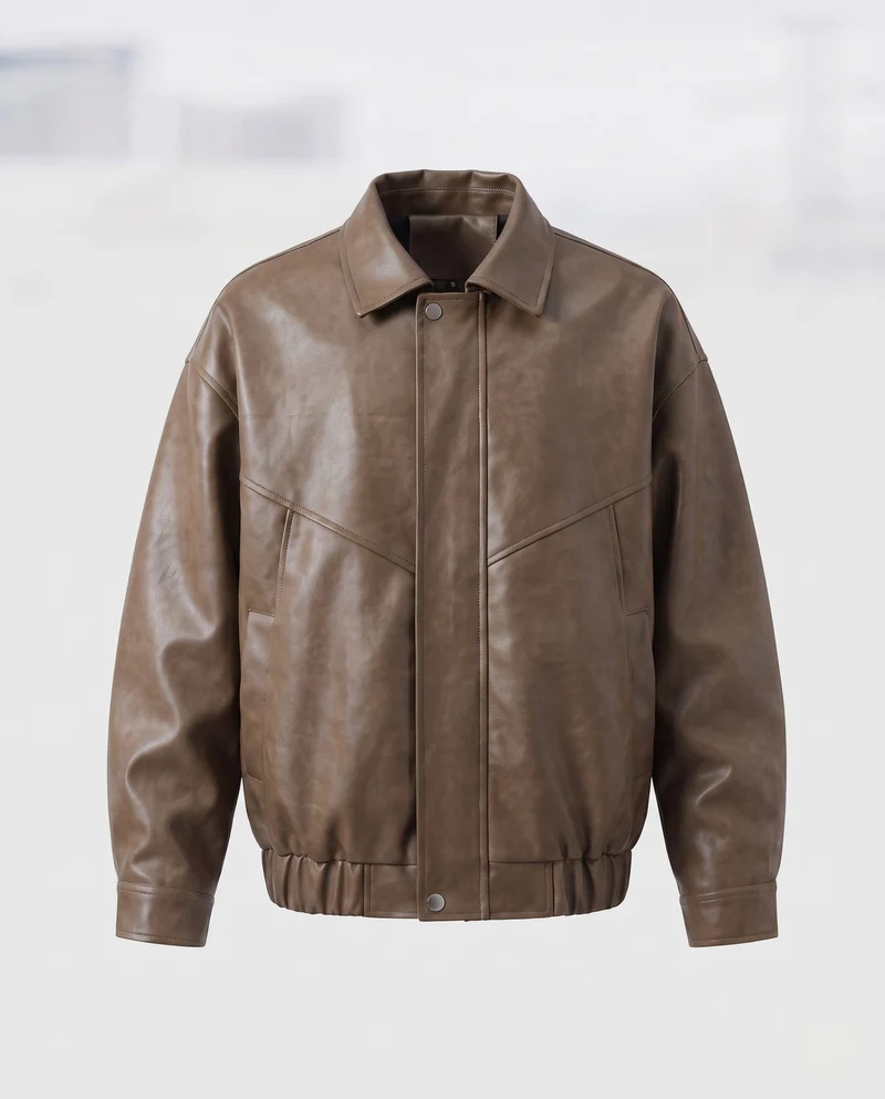 Herren Modische Lederjacke mit Stehkragen Nord Taschen 1788321927