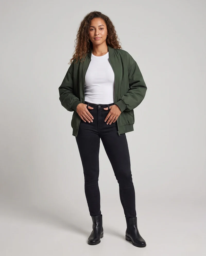Damen Leichte Bomberjacke Nord Taschen