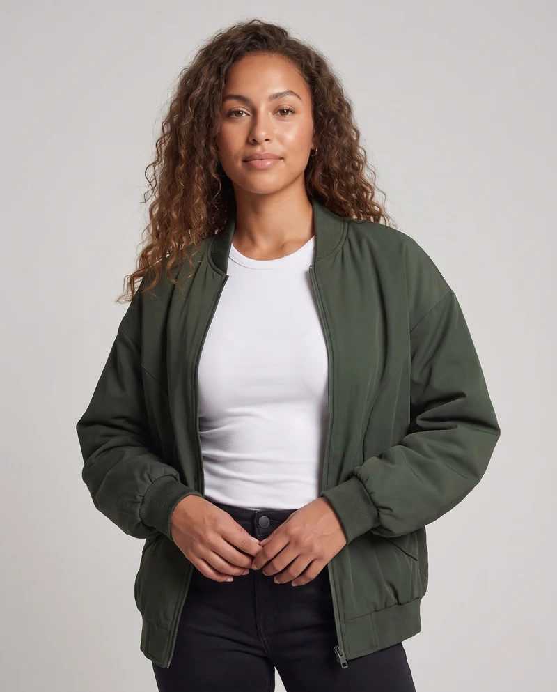 Damen Leichte Bomberjacke Nord Taschen