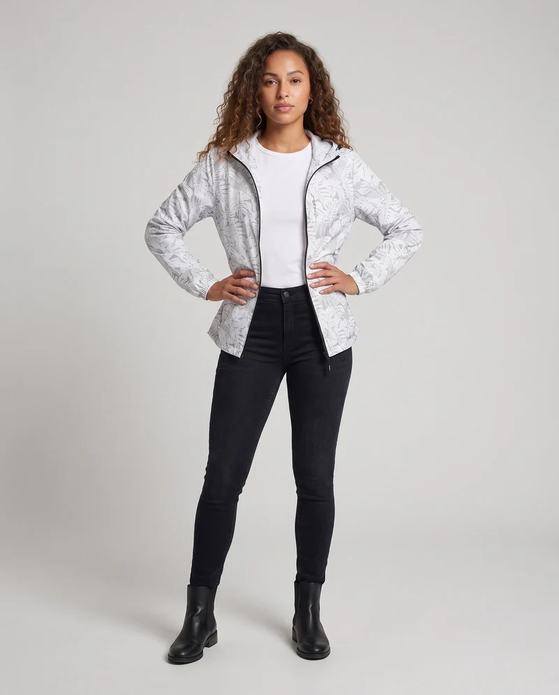 Damen Leichte Regenjacke mit verstellbarer Kapuze Nord Taschen
