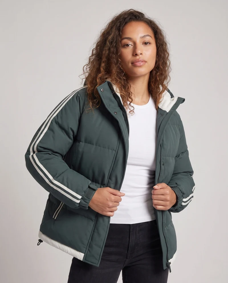 Damen Moderne Steppjacke mit Kapuze Nord Taschen
