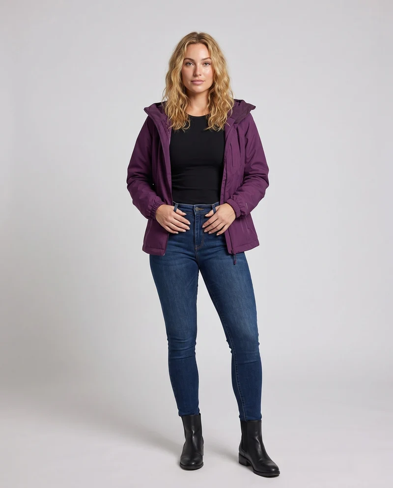 Damen Modische Kapuzenjacke Nord Taschen