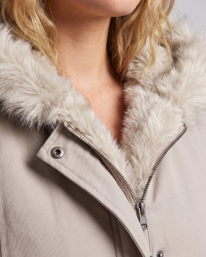 Damen Modische Kapuzenjacke mit Fleecefutter Nord Taschen
