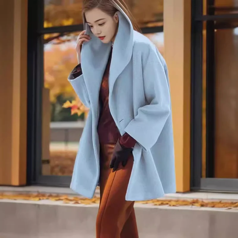 Damen Kapuzen-Teddycoat im Oversize‑A‑Linienschnitt mit überschnittenen Schultern Nord Taschen