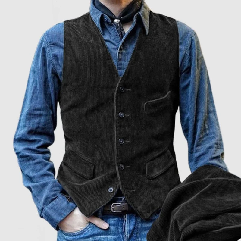 Herren Kordweste im Vintage-Look mit Pattentaschen und taillierter Silhouette Nord Taschen