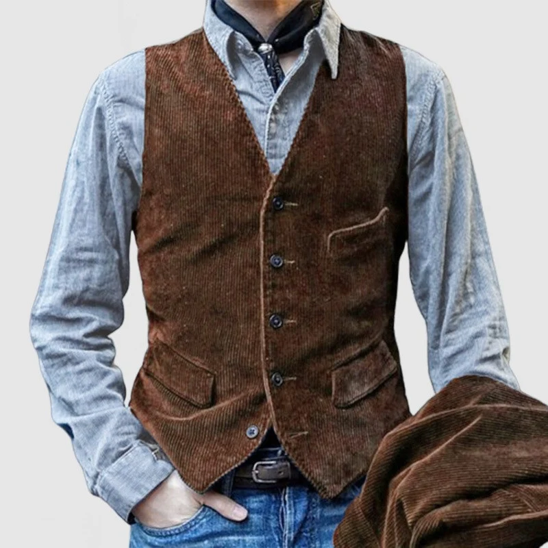Herren Kordweste im Vintage-Look mit Pattentaschen und taillierter Silhouette Nord Taschen