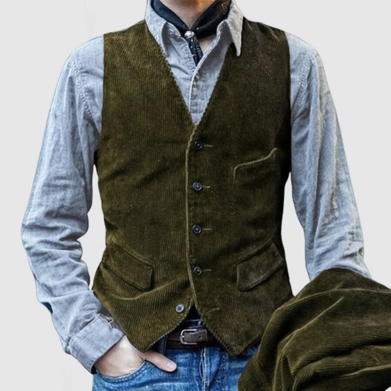Herren Kordweste im Vintage-Look mit Pattentaschen und taillierter Silhouette Nord Taschen