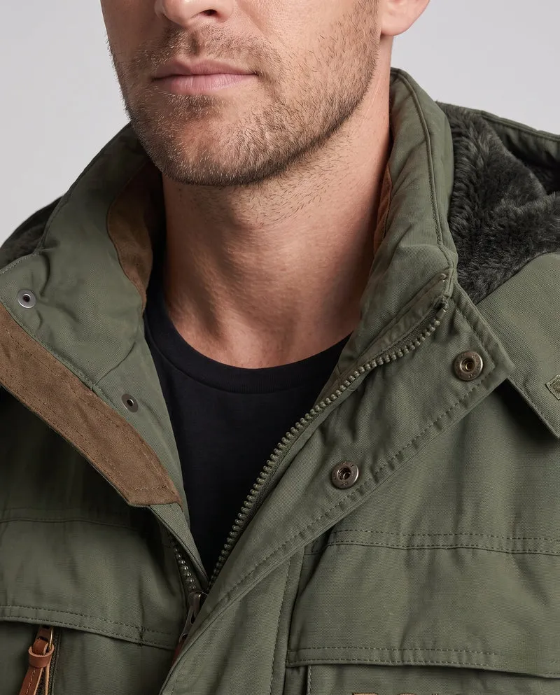 Padded Canvas-Feldparka für Herren mit Kapuze, Thermoisolierung und multifunktionalen Taschen Nord Taschen