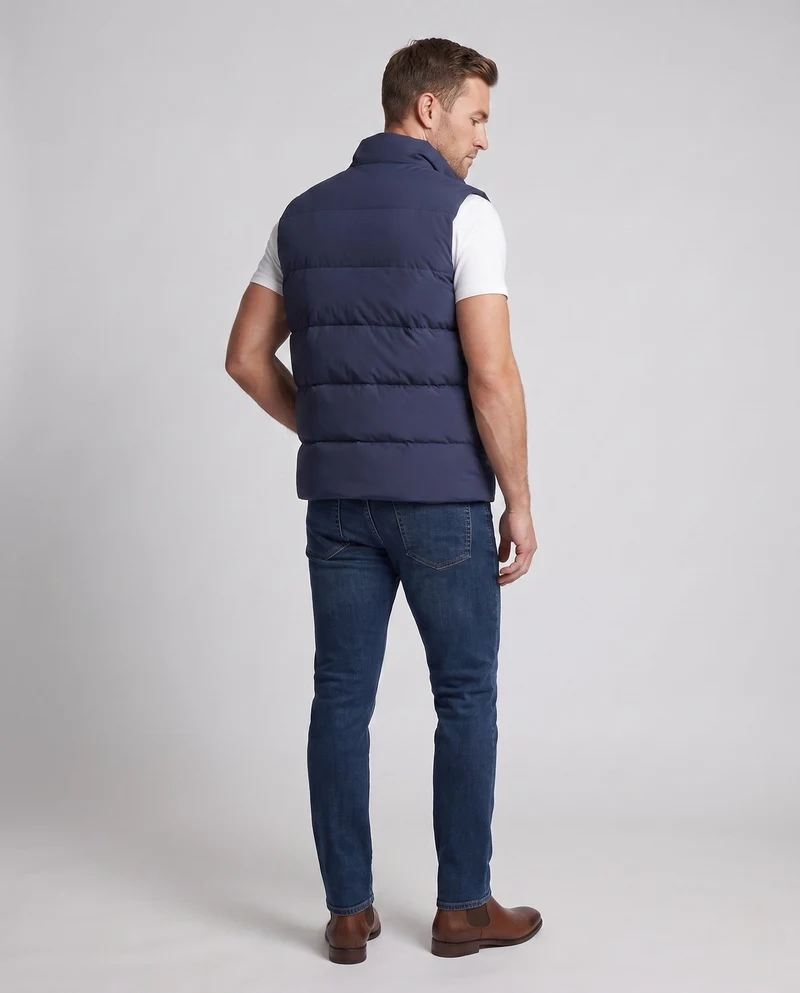 Leichte gesteppte Thermaweste für Herren mit Stehkragen und wasserabweisender Oberfläche Nord Taschen