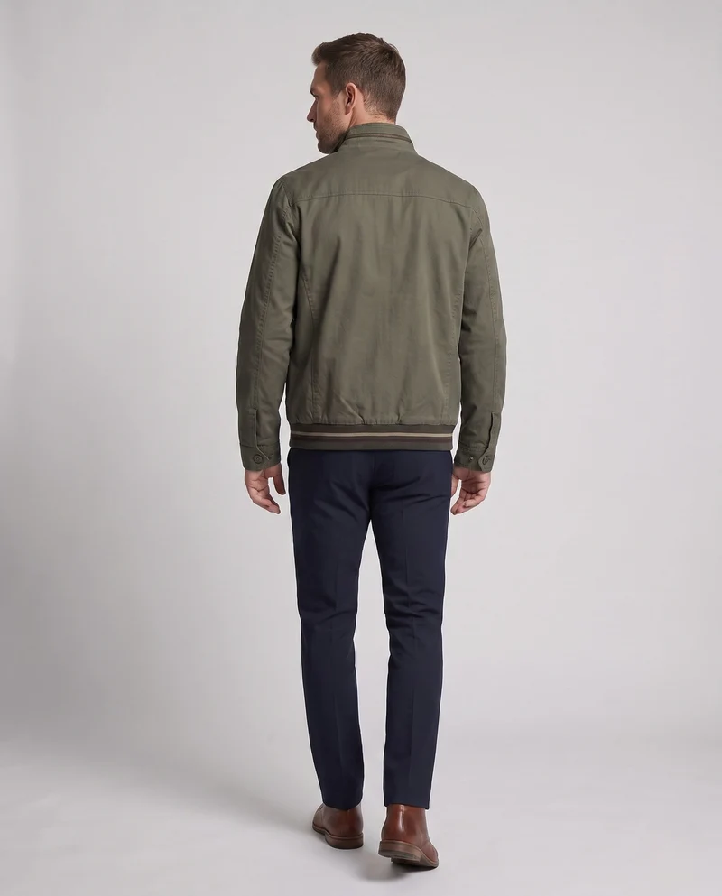 Männermännerleichter Canvas-Übergangsjacke mit Stehkragen und integrierter Fütterung Nord Taschen
