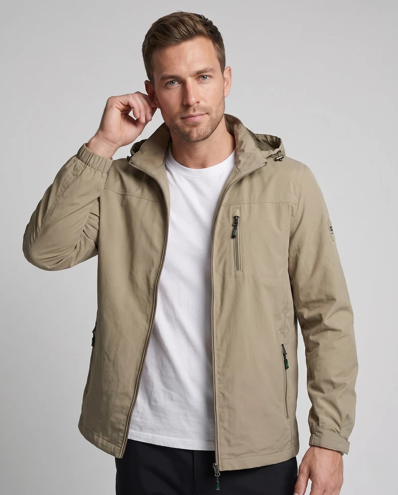 Herren Leichte Atmungsaktive Kapuzenjacke für den Outdoor-Bereich mit Brusttasche und Unsichtbarem Reißverschluss Nord Taschen