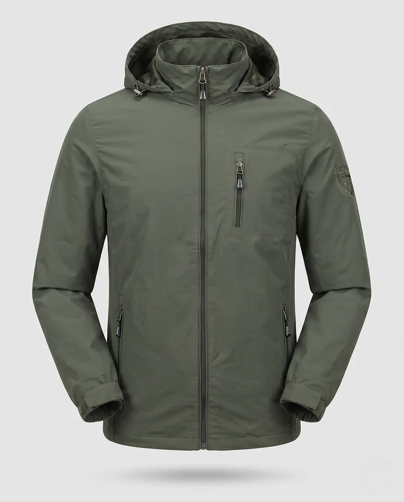 Herren Leichte Atmungsaktive Kapuzenjacke für den Outdoor-Bereich mit Brusttasche und Unsichtbarem Reißverschluss Nord Taschen