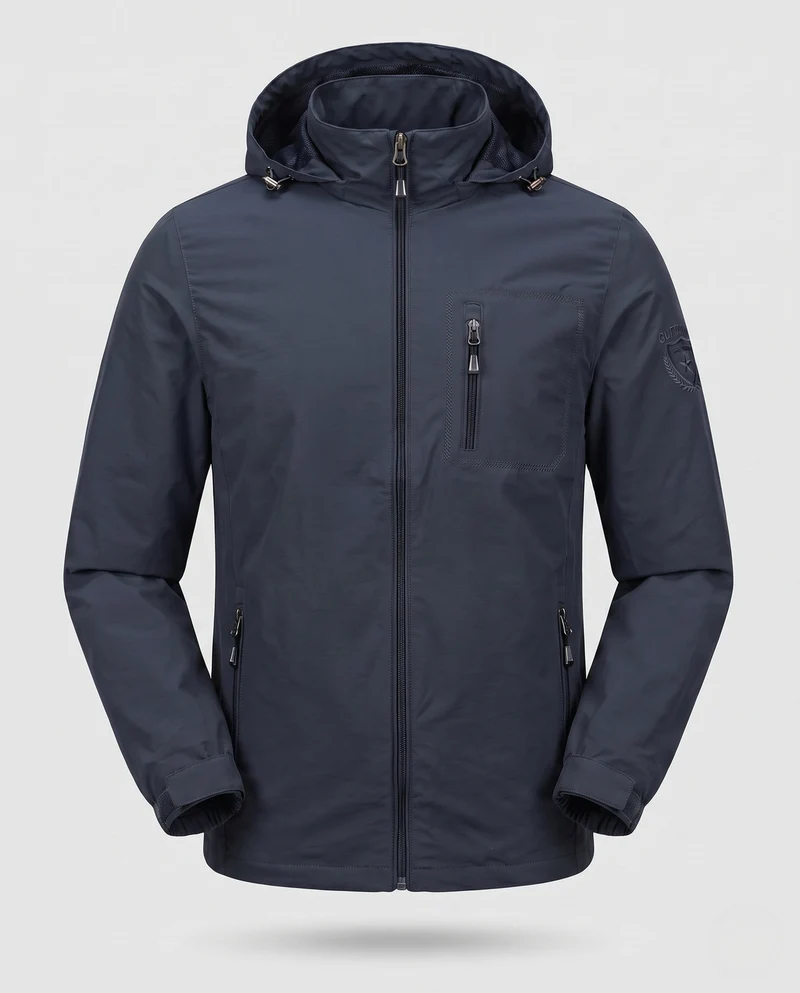 Herren Leichte Atmungsaktive Kapuzenjacke für den Outdoor-Bereich mit Brusttasche und Unsichtbarem Reißverschluss Nord Taschen