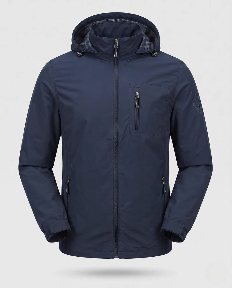 Herren Leichte Atmungsaktive Kapuzenjacke für den Outdoor-Bereich mit Brusttasche und Unsichtbarem Reißverschluss Nord Taschen