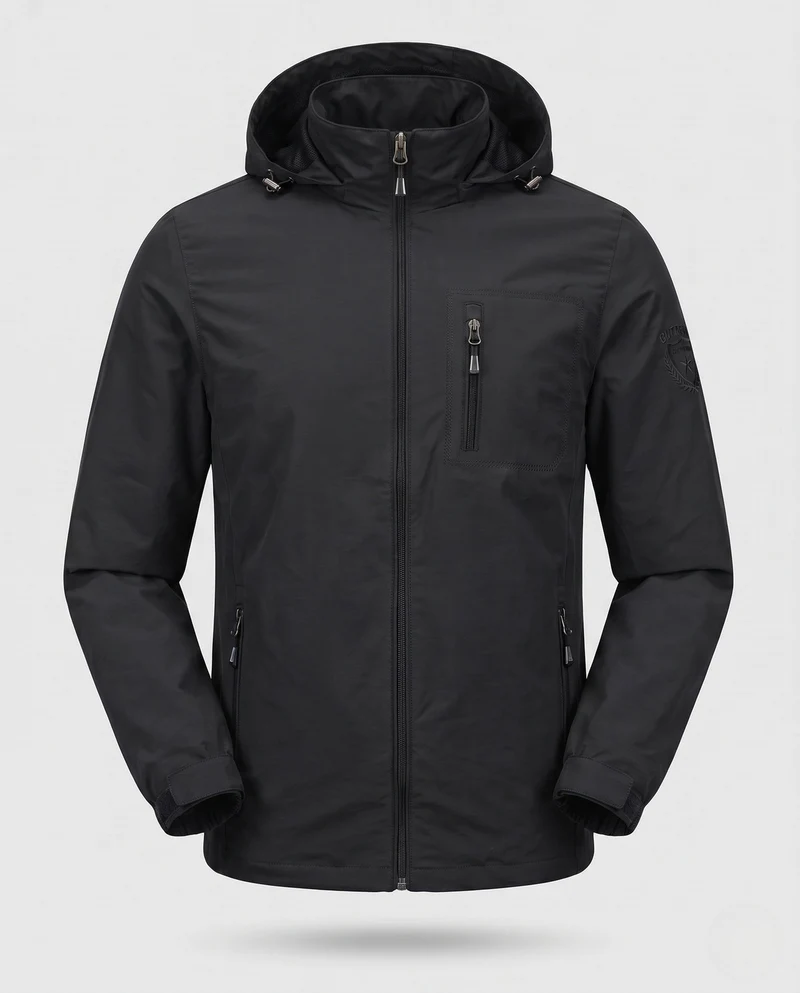 Herren Leichte Atmungsaktive Kapuzenjacke für den Outdoor-Bereich mit Brusttasche und Unsichtbarem Reißverschluss Nord Taschen