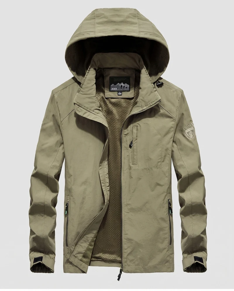 Leichter atmungsaktiver Feldjacke für Herren mit Kapuze und Mesh-Futter Nord Taschen
