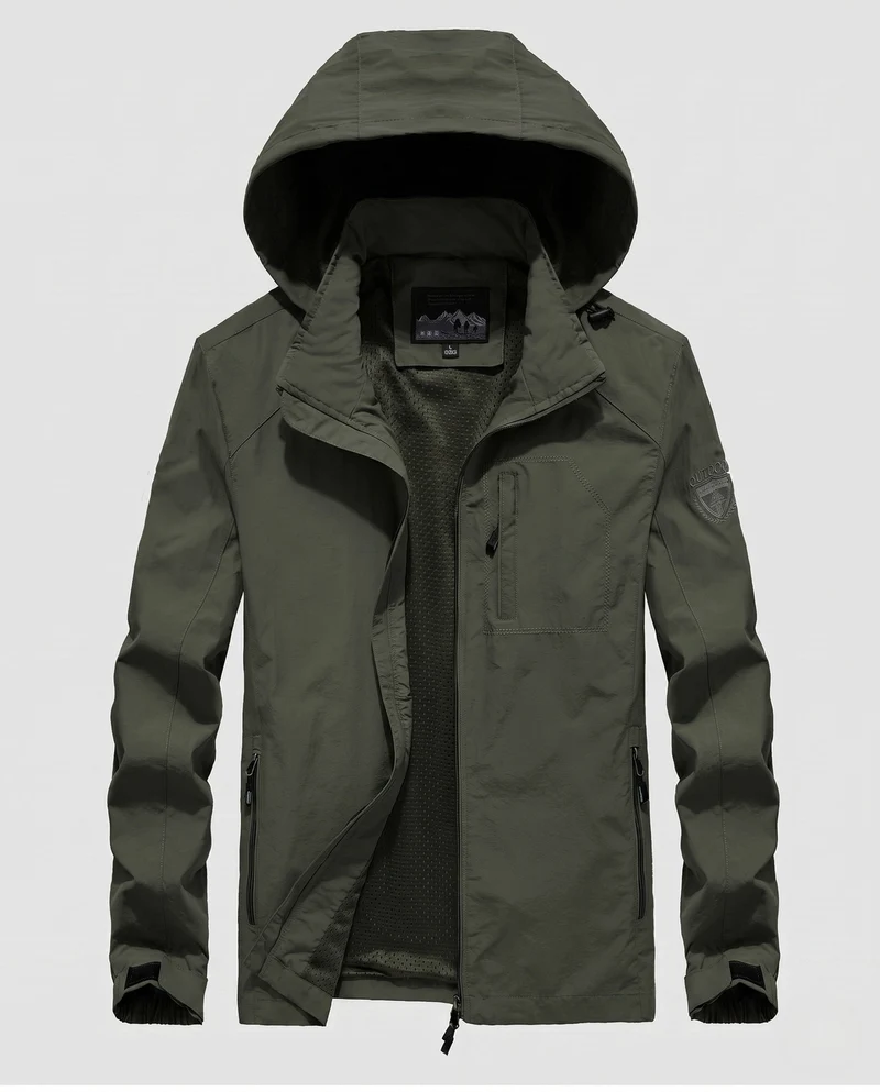 Leichter atmungsaktiver Feldjacke für Herren mit Kapuze und Mesh-Futter Nord Taschen