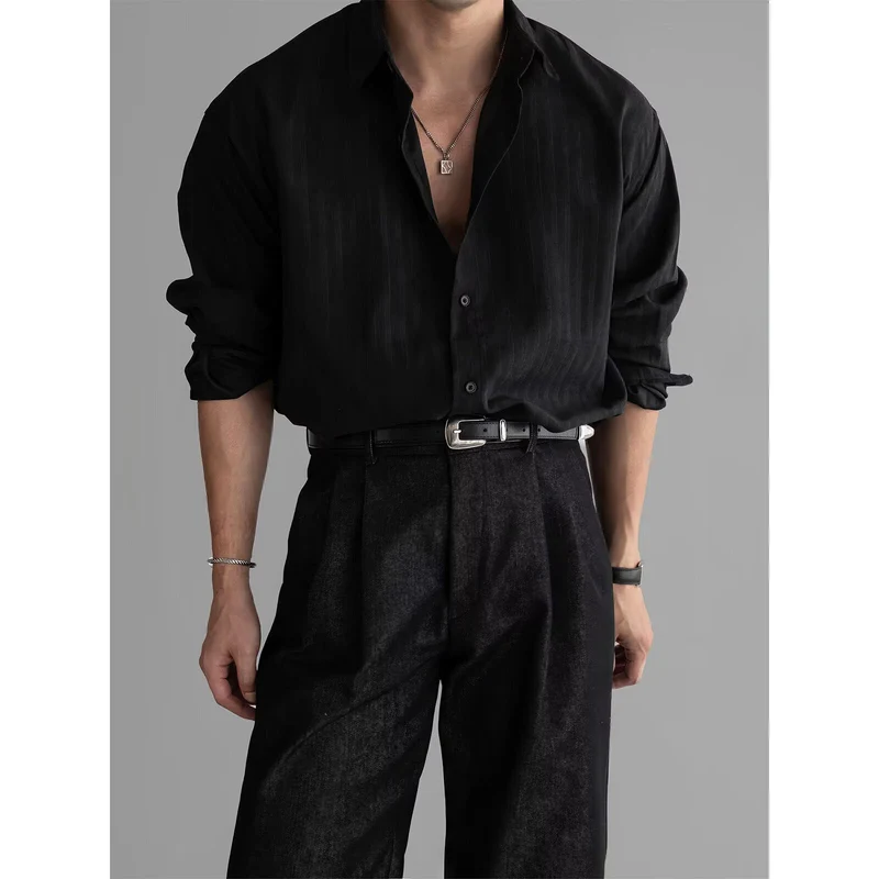 Herren Elegantes Hemd mit feiner Rippstruktur Nord Taschen