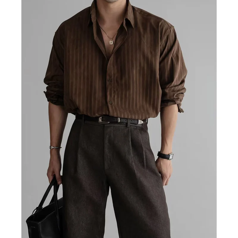 Herren Elegantes Hemd mit feiner Rippstruktur Nord Taschen