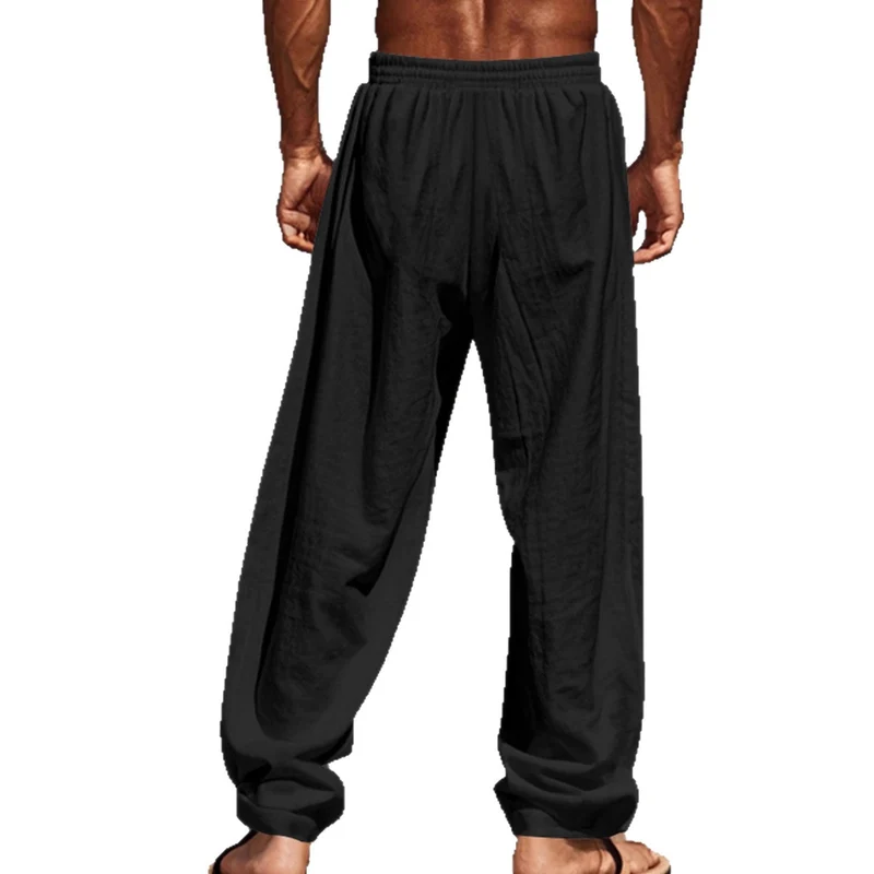 Herren Bequeme Leinenhose mit elastischem Bund und seitlichen Taschen Vittorelli