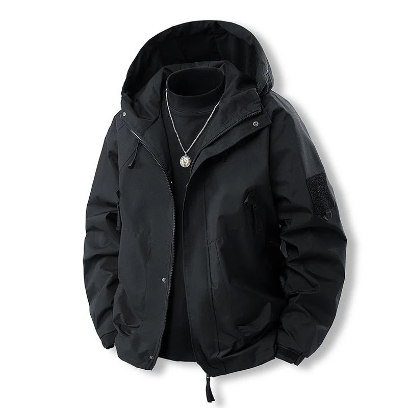 Herren Outdoor- und Freizeitjacke mit verstellbarem Kapuzenkragen und praktischen Taschen