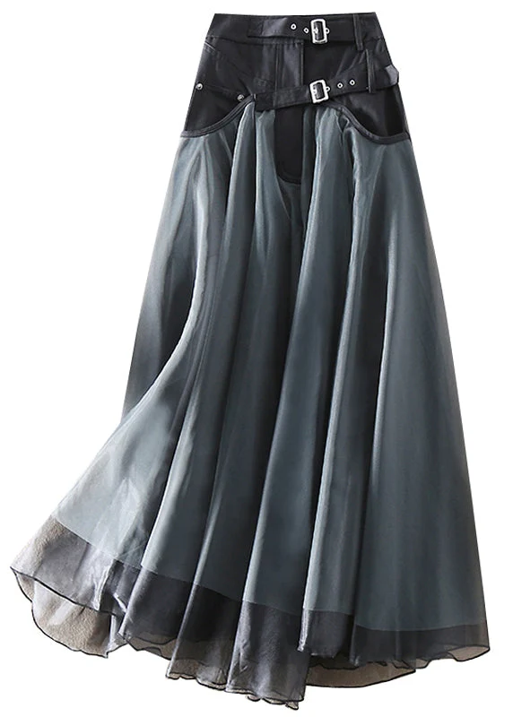 Hohe Taille lange Mesh-Rock - Arvani