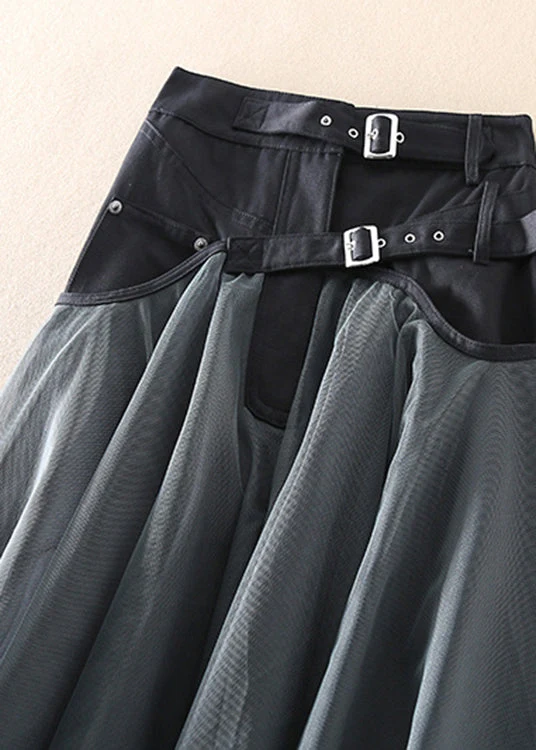 Hohe Taille lange Mesh-Rock - Arvani
