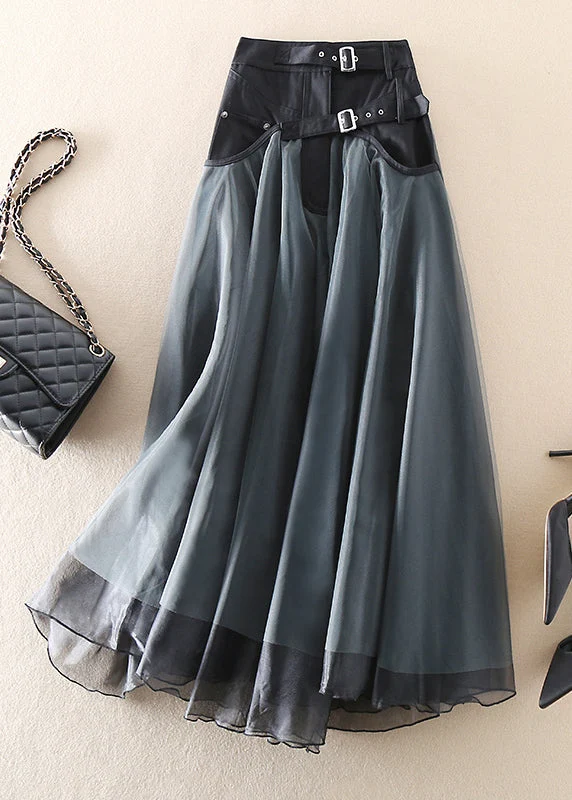 Hohe Taille lange Mesh-Rock - Arvani