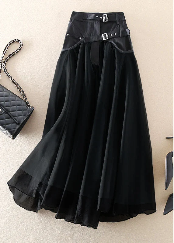 Hohe Taille lange Mesh-Rock - Arvani