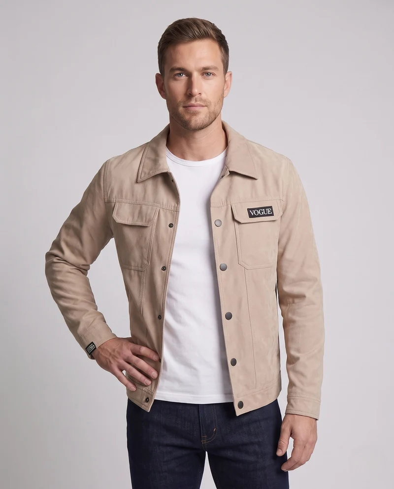 Herren Klassische Suedejacke Nord Taschen