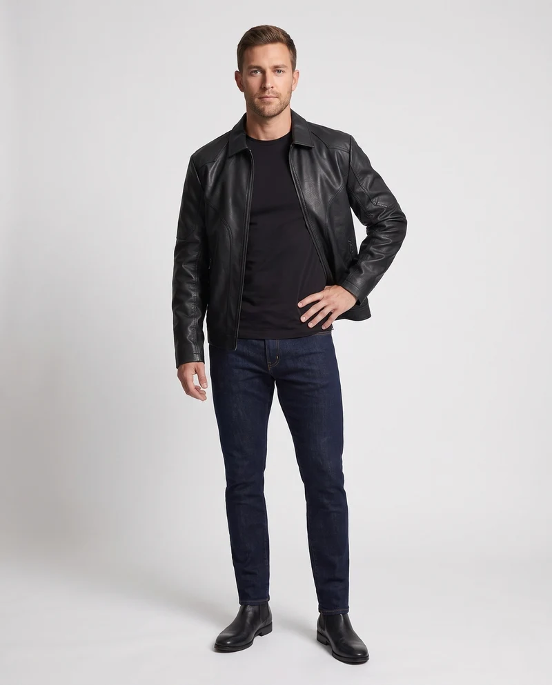 Herren Kunstlederjacke Nord Taschen