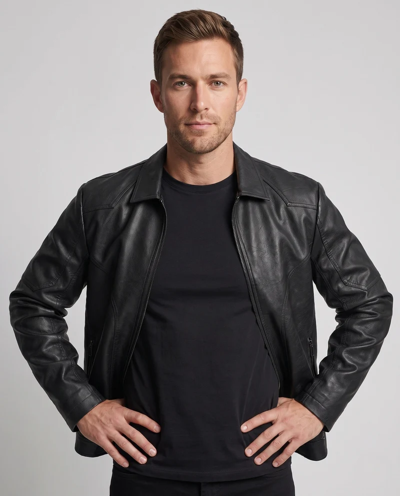 Herren Kunstlederjacke Nord Taschen