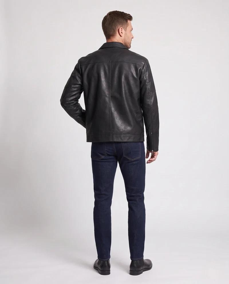 Herren Kunstlederjacke Nord Taschen